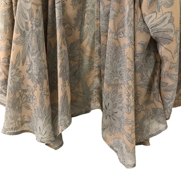 3/$25 ❥ RW&Co. Floral Kimono Sheer Jacket Shrug Light Pink Gray Size Small - Picture 4 of 8